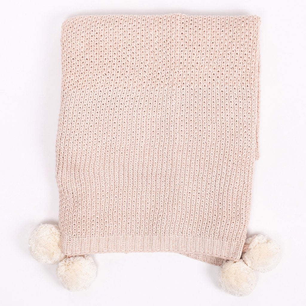 Zestt Organic Cotton Throw Bodhi Knit Blush